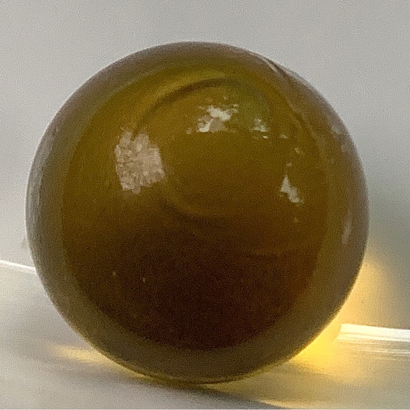 Vintage Clear Light Amber Blown Glass Antique Marble - Picture 8 of 10